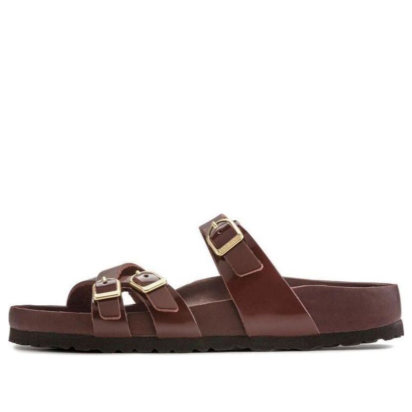 (WMNS) Birkenstock Franca Natural Leather Patent Narrow Fit 'High Shine Chocolate' 1021520