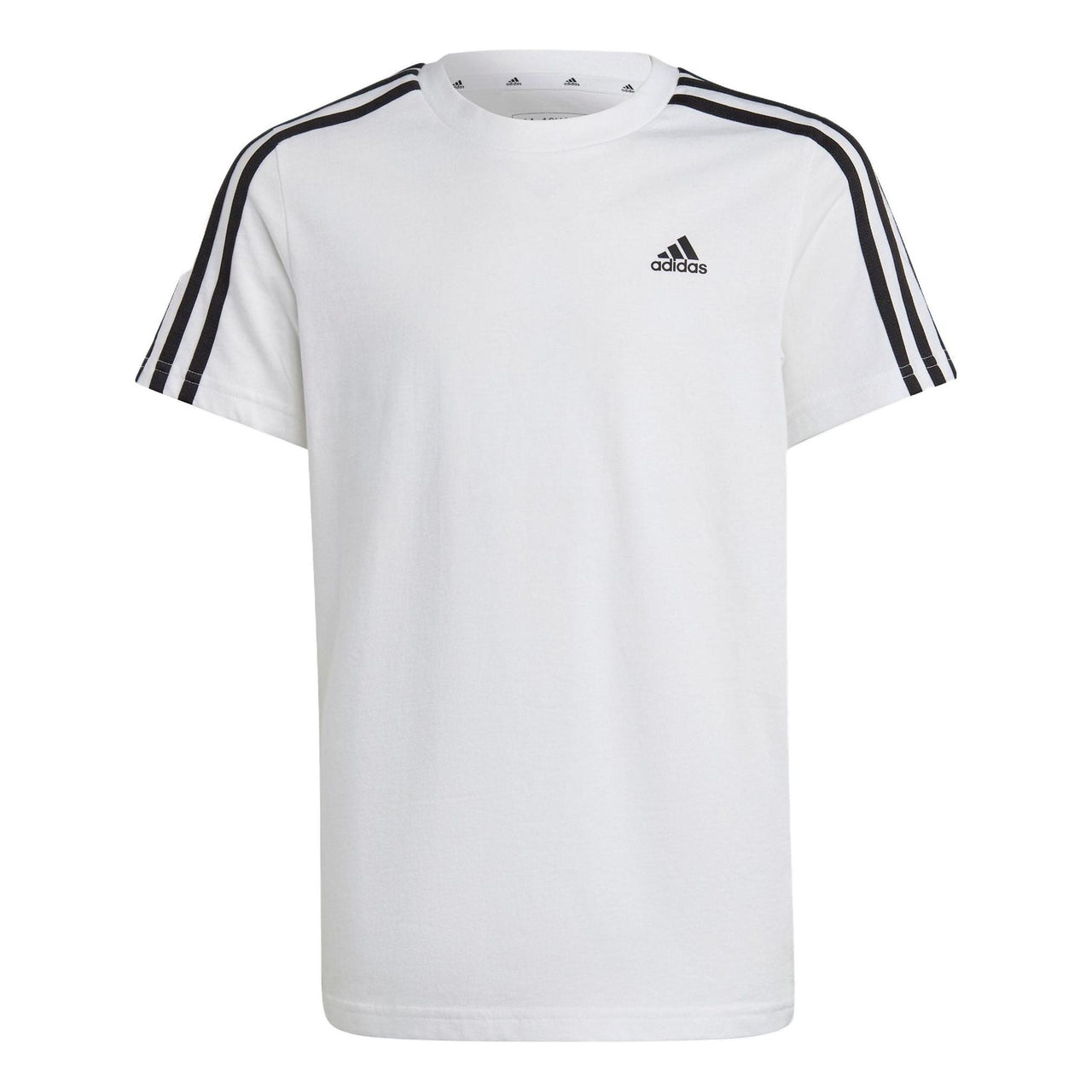 (GS) adidas Essentials 3-Stripes Cotton T-Shirt Asia Sizing 'White Black' IC0605