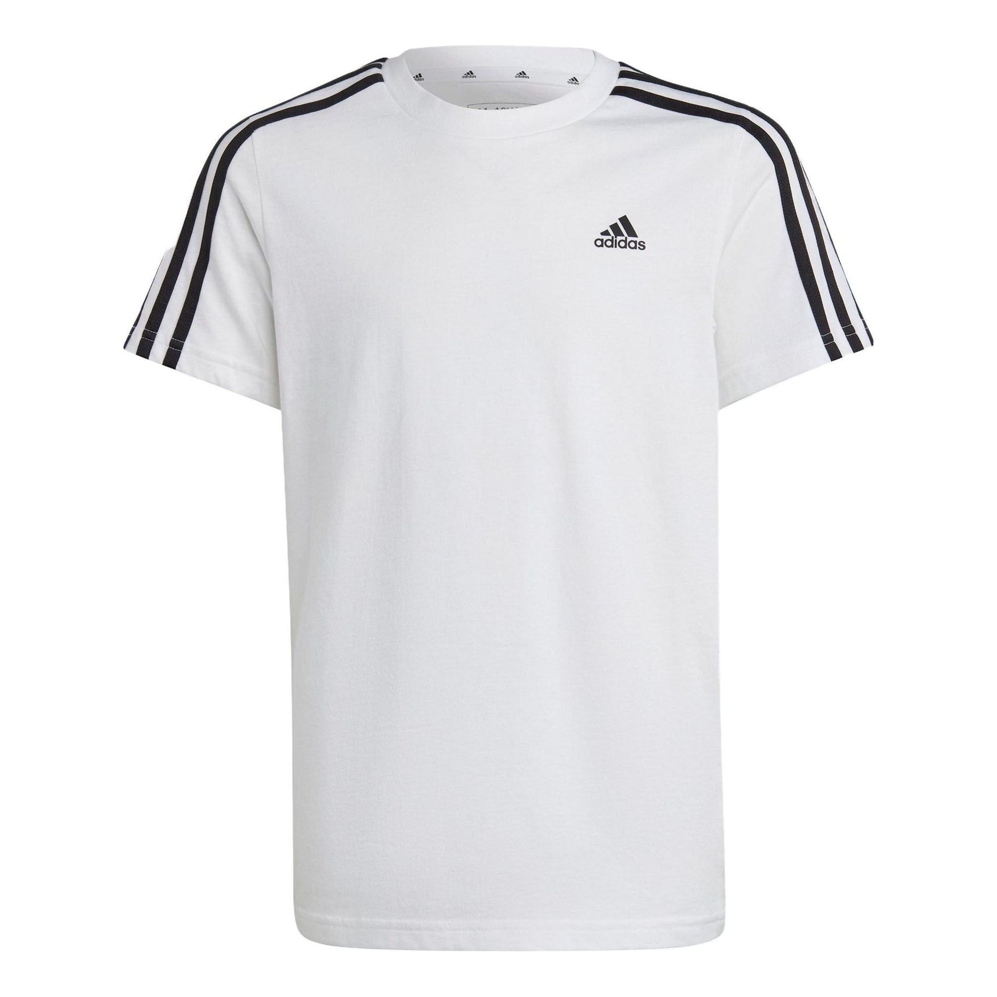 (GS) adidas Essentials 3-Stripes Cotton T-Shirt Asia Sizing 'White Black' IC0605