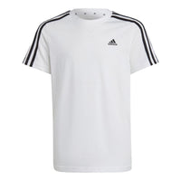 (GS) adidas Essentials 3-Stripes Cotton T-Shirt Asia Sizing 'White Black' IC0605