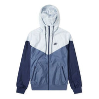 Nike Nsw Windrunner Multicolor Splicing Running Windproof Jacket White Blue AR2191-491