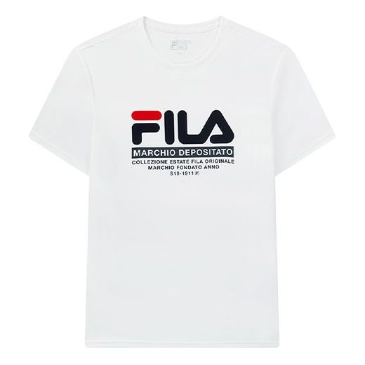 Men's FILA Sports Short Sleeve White T-Shirt F61M028127F-WT