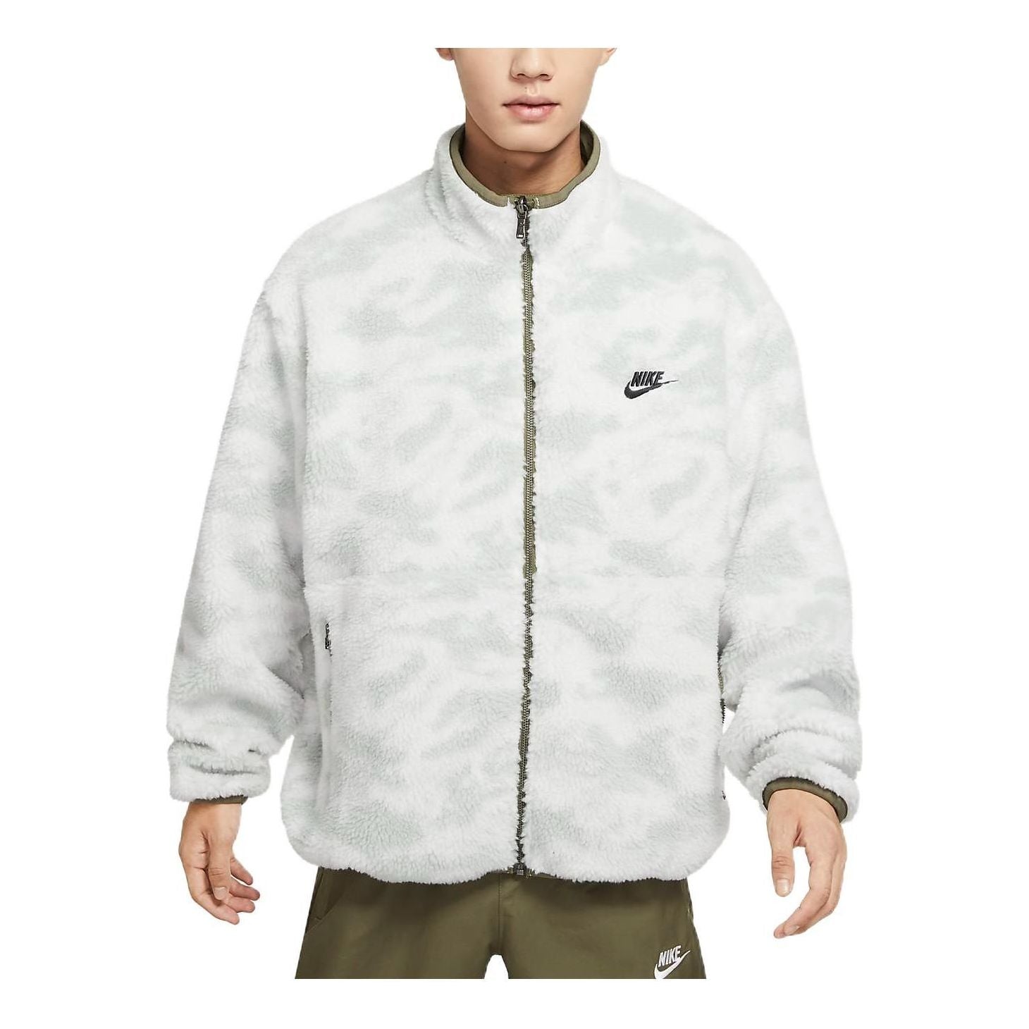 Nike Club Fleece 2-way jacket 'Olive Camouflage' DQ4885-222