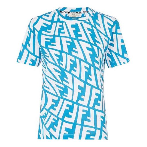 Alphabet Pattern Printing Round Neck Pullover Short Sleeve Blue Round Neck Short Sleeve T-Shirt FS7254AGT2F1AXZ