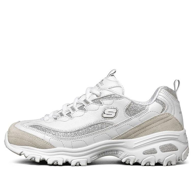 (WMNS) Skechers D'Lites 1.0 Low-Top Running Shoes White/Silver 13155-WSL