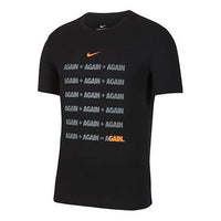 Nike Alphabet Printing Round Neck Short Sleeve Sports Training Black CT6467-010