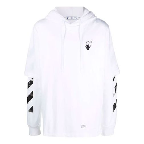 Men's Off-White FW21 Logo Printing Pullover Loose Fit White OMBB087F21FLE0050110