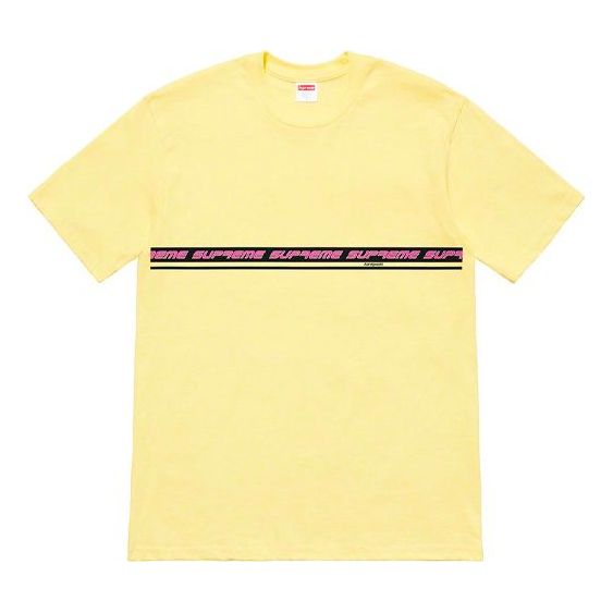 Supreme SS19 Hard Goods Pale Yellow logo Tee SUP-SS19-082