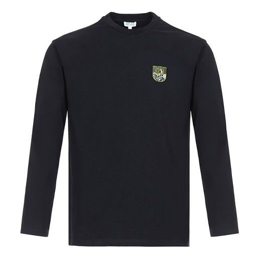 Men's KENZO Cotton Round Neck Long Sleeves Black F965TS1864Y6-99