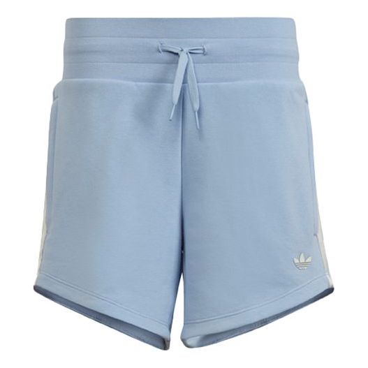 (GS) adidas originals Graphic Print High-Waist Shorts 'Blue' IB8452