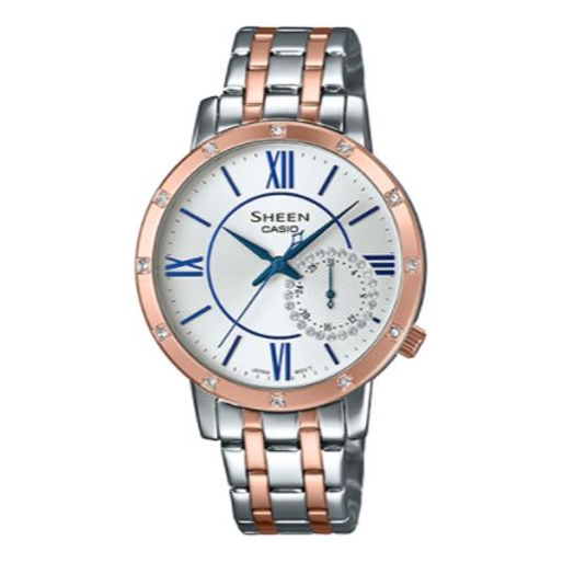 CASIO Female SHEEN Japan / South Korea Fashion White Analog SHE-3046SGP-7B