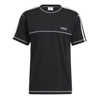 adidas originals ribbed Round Neck Short Sleeve Black GN3886