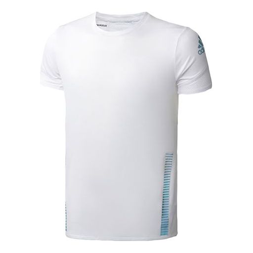 adidas Mesh Quick Dry Round Neck Sports Short Sleeve White FL6818