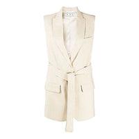 (WMNS) Off-White SS20 Sleeveless Single-breasted Blazer Jacket Buff White OWEF046S20FAB0016100