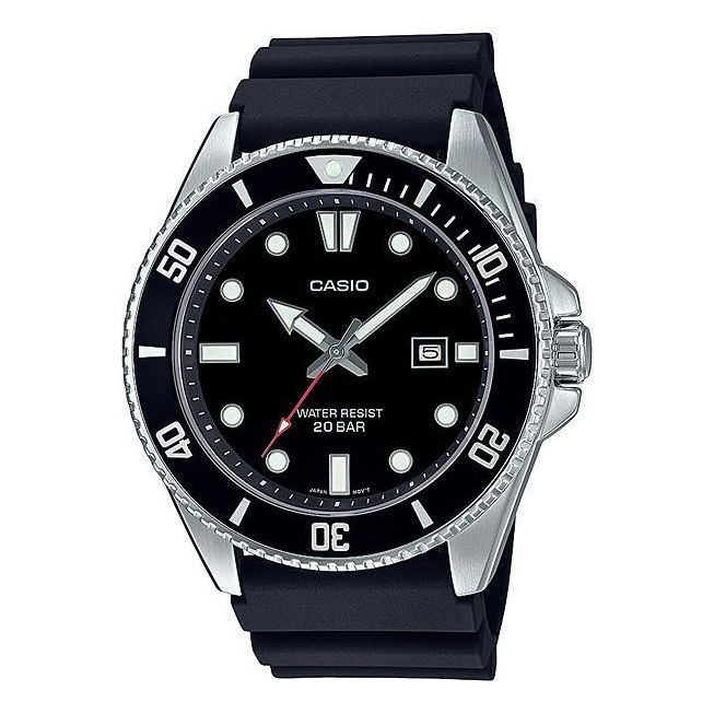 Men's CASIO Date Display Resin Strap Waterproof Quartz Watch Mens MDV-107-1A1JF