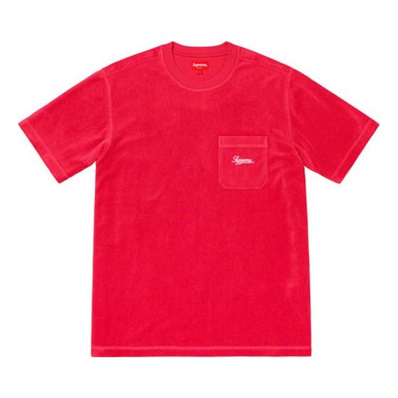 Supreme SS19 Terry Pocket Tee Short Sleeve Unisex Red SUP-SS19-10575