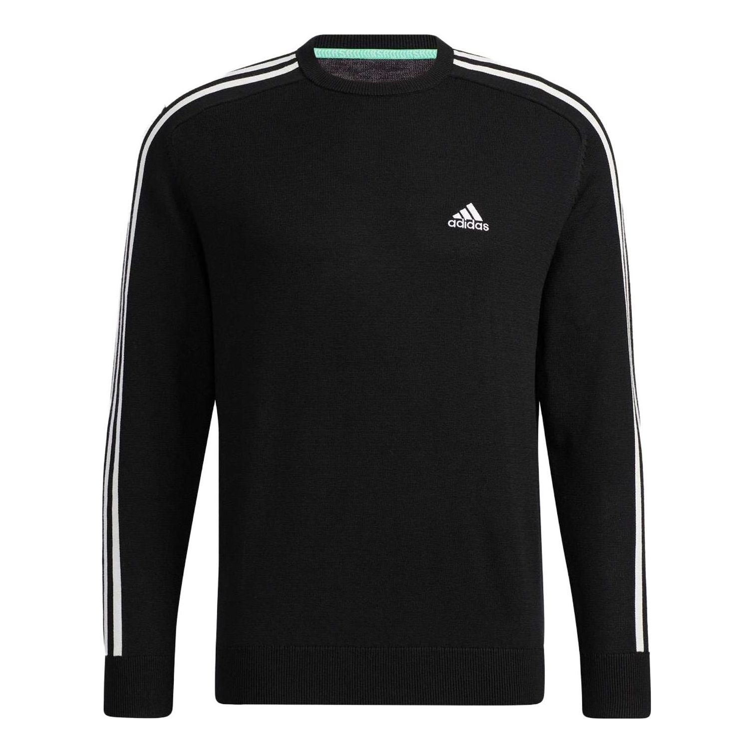 adidas 3-Stripes Long Sleeve Crew Neck Sweater 'Black' GV1203
