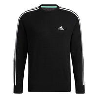adidas 3-Stripes Long Sleeve Crew Neck Sweater 'Black' GV1203
