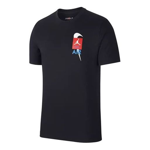 Air Jordan 4 Legacy Printing Pattern Short Sleeve Tee 'Black' CQ8298-010