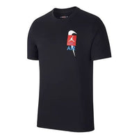 Air Jordan 4 Legacy Printing Pattern Short Sleeve Tee 'Black' CQ8298-010