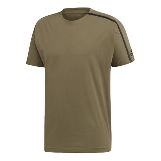 adidas Sports Round Neck Short Sleeve Khaki Brown DT9529