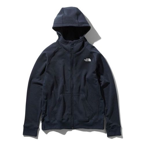 Men's THE NORTH FACE Color Heathered Fleece Wool Zipper Hooded Jacket Japanese version Navy Blue NL71975-UN