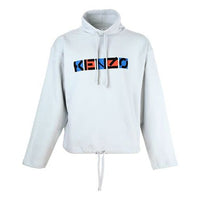Men's KENZO SS21 Logo Printing Hooded Long Sleeves Light Grey FB55SW5494MS-93