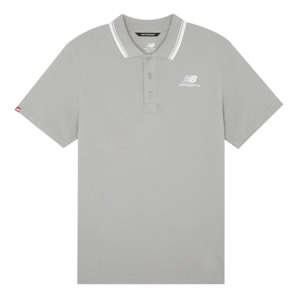 New Balance Short Sleeve Polo Shirt Asia Sizing 'Grey' AMT01983-TAG