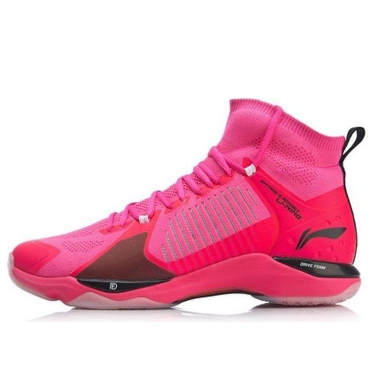 (WMNS) Li-Ning Dagger 2.0 Mid 'Neon Pink Black' AYAP011-7
