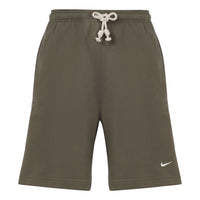 Nike SS22 Solid Color Drawstring Lacing Basketball Shorts Olive Green DQ5713-222
