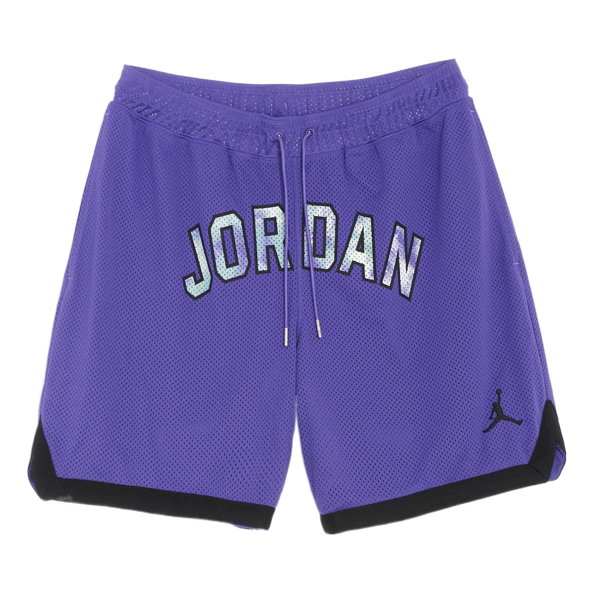 Men's Air Jordan Sport DNA Printing Logo Lacing Mesh Breathable Straight Shorts Purple DM1414-579