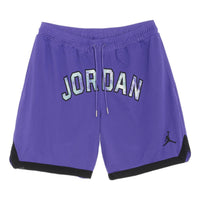 Men's Air Jordan Sport DNA Printing Logo Lacing Mesh Breathable Straight Shorts Purple DM1414-579