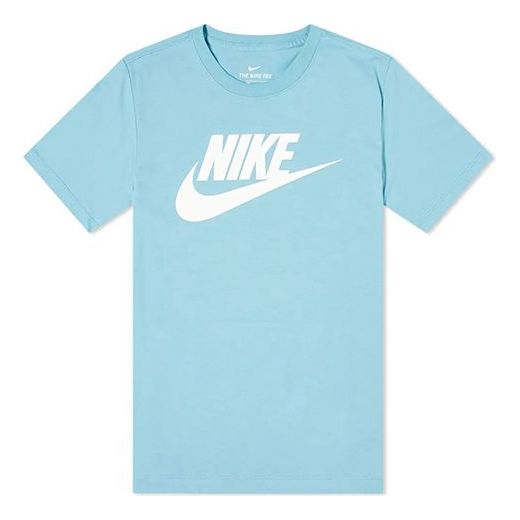 Nike Futura Icon Pure Cotton Basic Printing Short Sleeve Light Blue AR5004-424