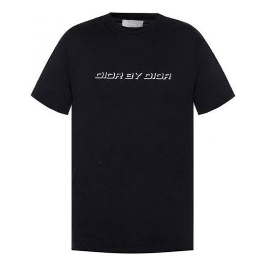 DIOR Homme Embroidered Logo Printing Short Sleeve Black 863J611K0910-980