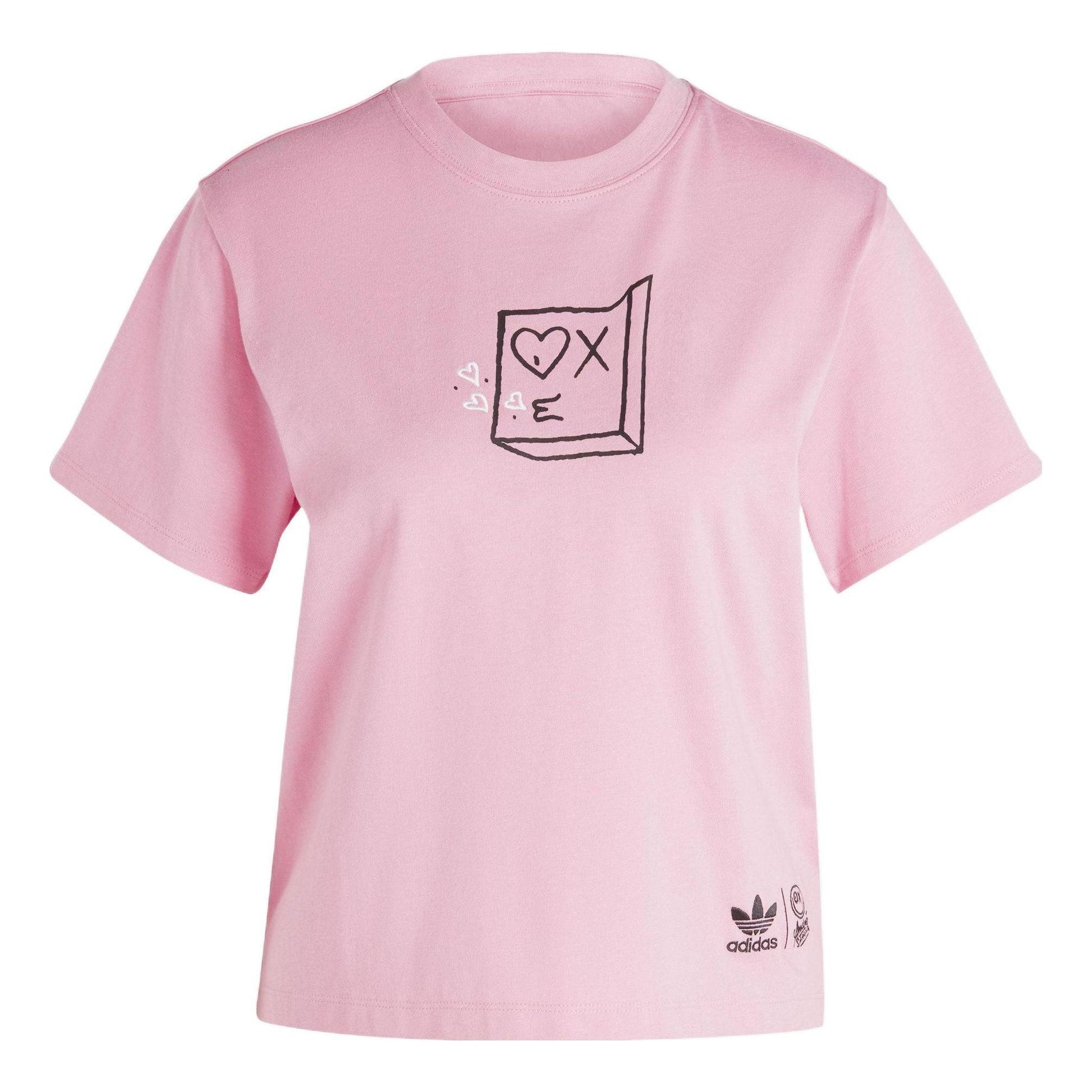 (WMNS) adidas Andre Saraiva T-Shirt 'Pink Black White' HZ9003