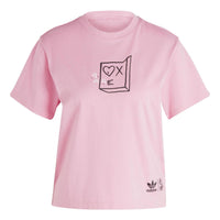 (WMNS) adidas Andre Saraiva T-Shirt 'Pink Black White' HZ9003