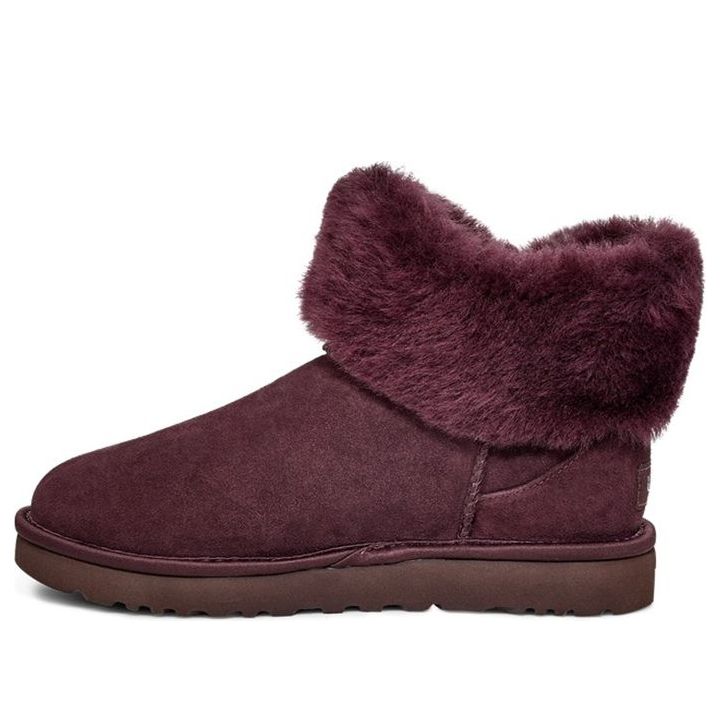 (WMNS) UGG Cinched Fur Mini Snow Boots Purple/Red 1106909-LGE