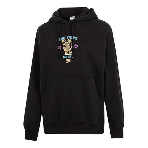 (WMNS) PUMA Oversized Graphic Hoodie 'Black' 537633-51