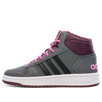 (GS) adidas Hoops 2.0 Mid 'Grey Black Screaming Pink' GZ7796