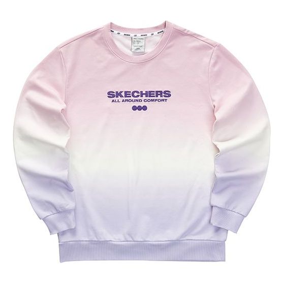 Skechers Gradient Letter Crew Sweatshirt 'Purple Pink White' L423U054-03K5