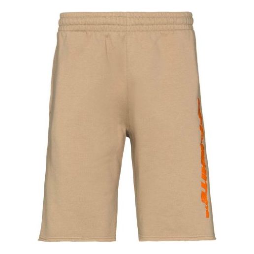 Off-White x Browns 50 Crossover Embroidered Logo Loose Sports Shorts Ordinary Version Khaki OMCI006G20FLE0011740