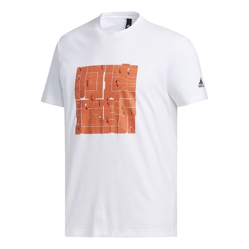 adidas Isc Court Tee Stadium Printing Sports Round Neck Short Sleeve White FP7564