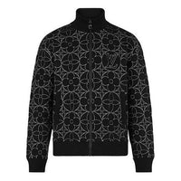 Men's LOUIS VUITTON SS21 Flowers Zipper Jacket Black 1A8H5S