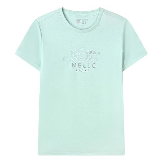 (WMNS) FILA Letter Crewneck Pullover Short Sleeve Green F11W132153F-LG
