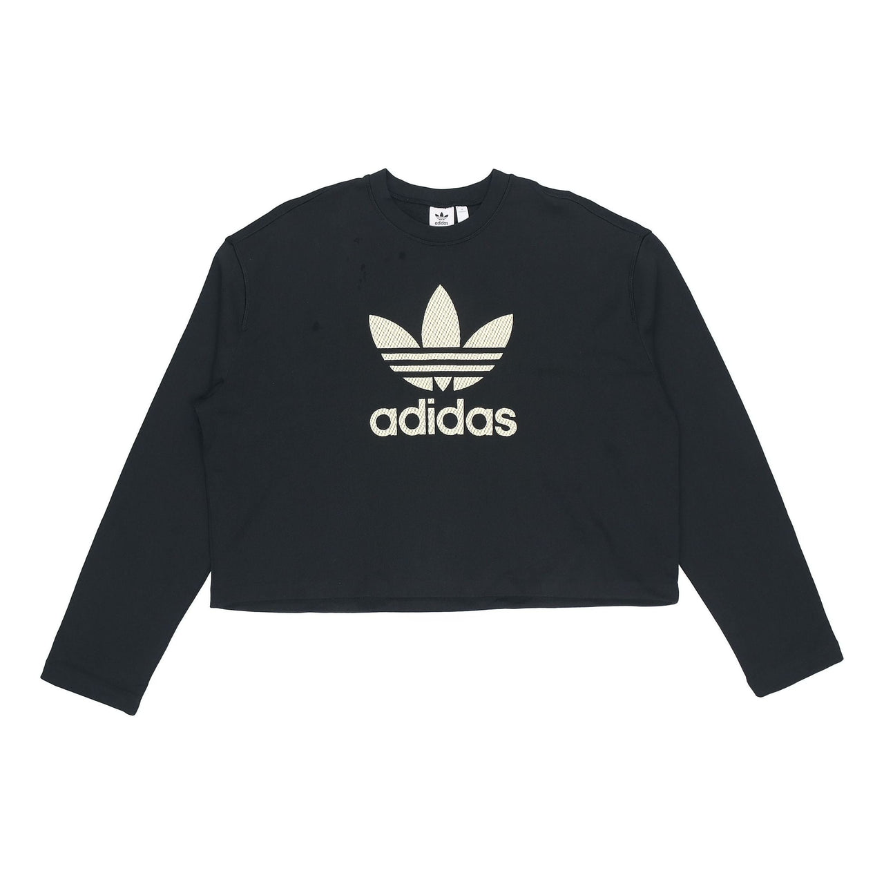 (WMNS) adidas Premium Logo Crew Sweatshirt 'Black' FM2623