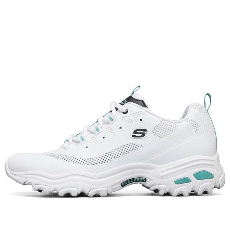 Skechers D Lites 1.0 Low Running Shoes White/Green 888014-WGR