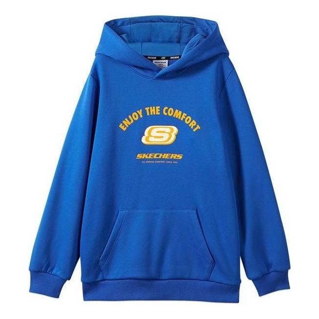 (GS) Skechers Letter Printed Hoodie 'Blue Yellow' L422K120