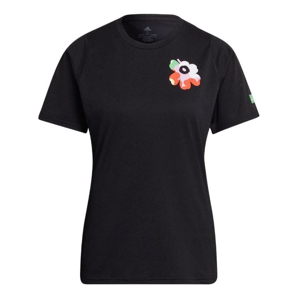 (WMNS) adidas x Marimekko Running T-Shirt Asia Sizing 'Black White' HG6321