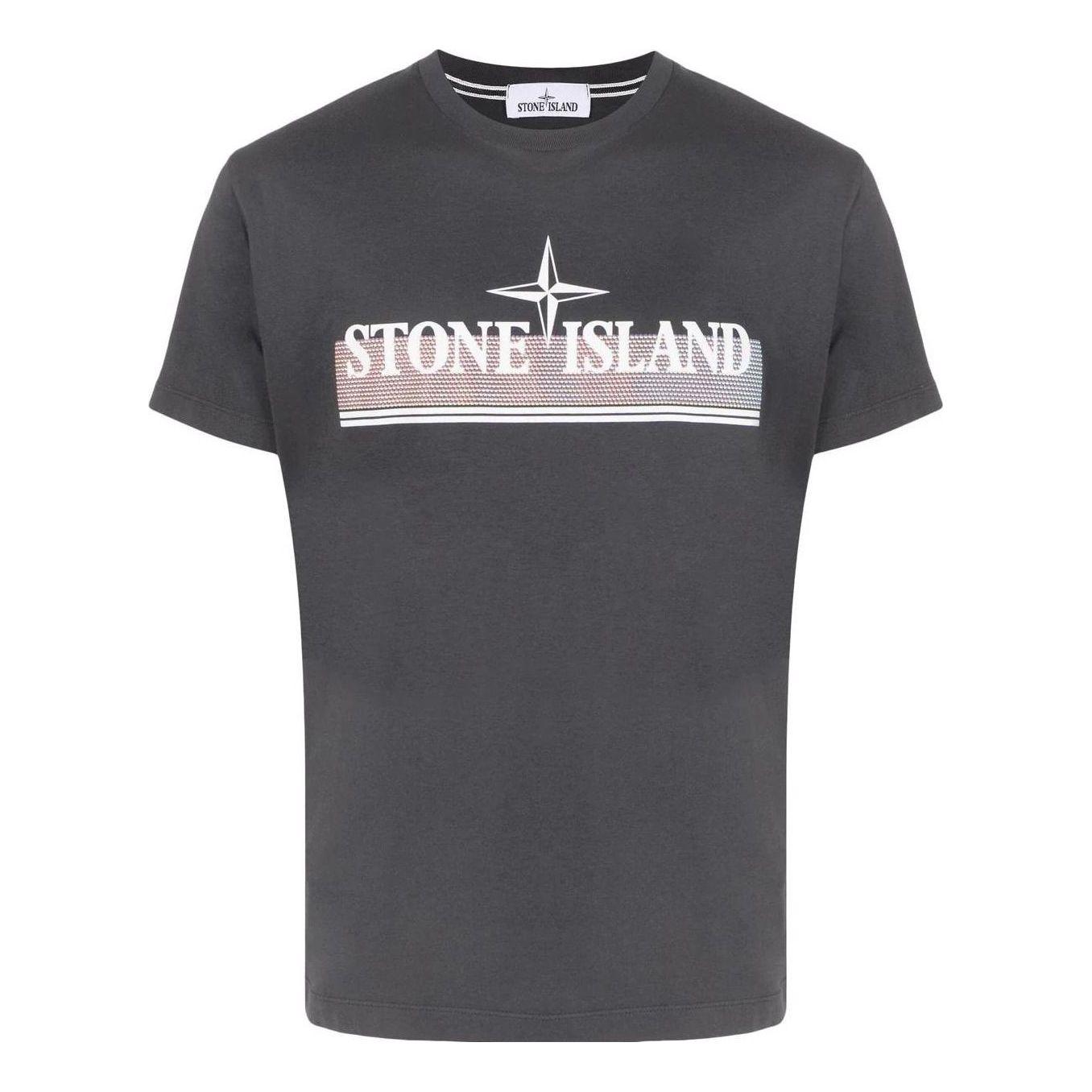 STONE ISLAND Tricromia Print T-shirt 'Charcoal' 76152NS92-V0065