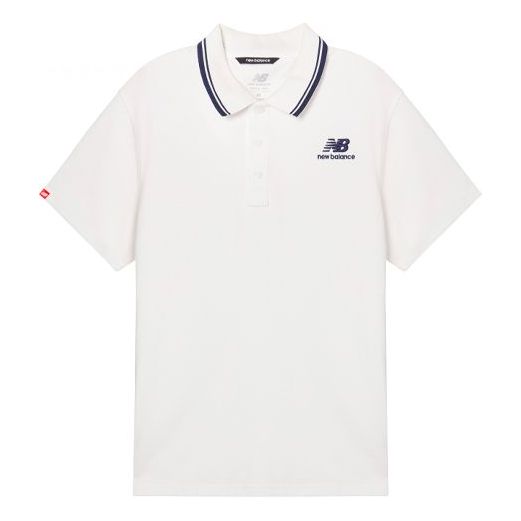 New Balance Classic Short Sleeve Polo Shirts Asia Sizing 'White' AMT01983-WT